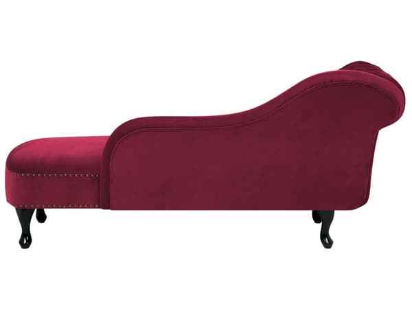 Divaani viininpunainen 170 x 61 x 79 cm sametti puu vaneri vasen napitettu verhoilunaula