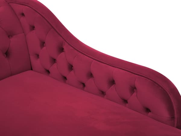 Divaani viininpunainen 170 x 61 x 79 cm sametti puu vaneri vasen napitettu verhoilunaula