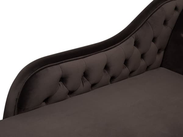 Divaani tummanruskea 170 x 61 x 79 cm sametti puu vaneri oikea napitettu verhoilunaula