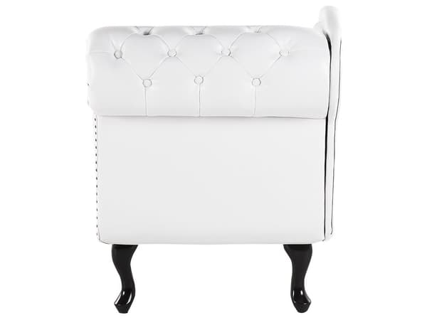 Divaani valkoinen 170 x 61 x 79 cm keinonahka puu vaneri oikea napitettu verhoilunaula