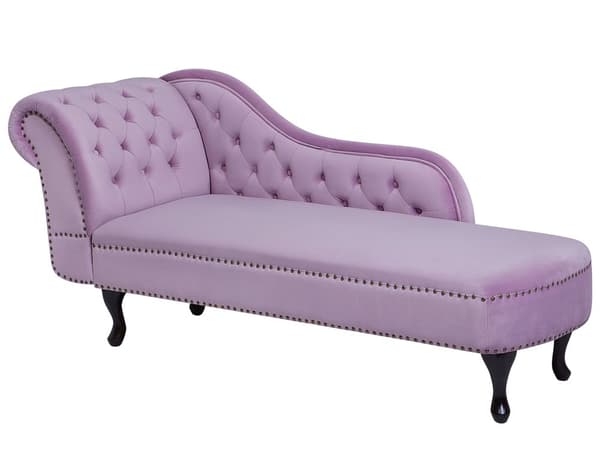 Divaani violetti 170 x 61 x 79 cm sametti puu vaneri vasen napitettu verhoilunaula