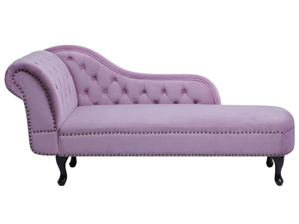 Divaani violetti 170 x 61 x 79 cm sametti puu vaneri vasen napitettu verhoilunaula