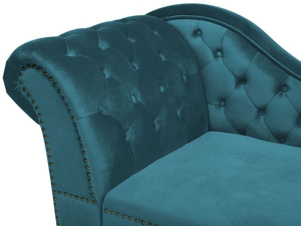 Divaani sinivihreä 170 x 61 x 79 cm sametti puu vaneri vasen napitettu verhoilunaula