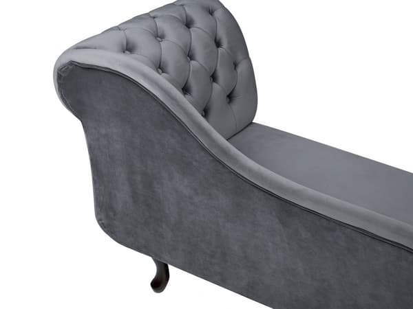 Divaani harmaa 170 x 61 x 79 cm sametti puu vaneri oikea napitettu verhoilunaula