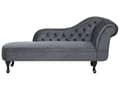 Pikkukuva 1 / 11: Divaani harmaa 170 x 61 x 79 cm sametti puu vaneri oikea napitettu verhoilunaula