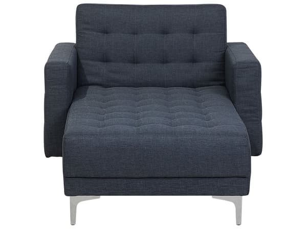 Divaani tummanharmaa 107 x 168 x 83 cm kangasverhoilu metalli puu säädettävä