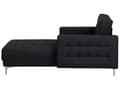 Miniatyrbillede 5 af 11: Chaiselong Grafitgrå Polyester med Skumfyld og Sølv Krom Metalben Daybed Klassisk Moderne Tuftet Klik Klak modul Sovefunktion Stueindretning
