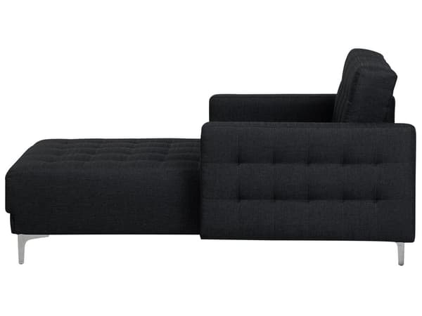 Chaiselong Grafitgrå Polyester med Skumfyld og Sølv Krom Metalben Daybed Klassisk Moderne Tuftet Klik Klak modul Sovefunktion Stueindretning