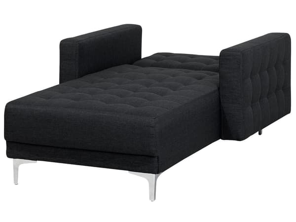 Chaiselong Grafitgrå Polyester med Skumfyld og Sølv Krom Metalben Daybed Klassisk Moderne Tuftet Klik Klak modul Sovefunktion Stueindretning
