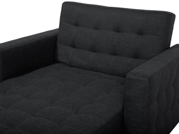 Chaiselong Grafitgrå Polyester med Skumfyld og Sølv Krom Metalben Daybed Klassisk Moderne Tuftet Klik Klak modul Sovefunktion Stueindretning