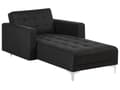 Miniatyrbillede 1 af 11: Chaiselong Grafitgrå Polyester med Skumfyld og Sølv Krom Metalben Daybed Klassisk Moderne Tuftet Klik Klak modul Sovefunktion Stueindretning