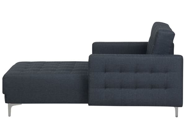 Chaiselong Mørkegrå Polyester med Skumfyld og Sølv Krom Metalben Daybed Moderne Tuftet Klik Klak Sovefunktion Stue- og Soveværelsesindretning