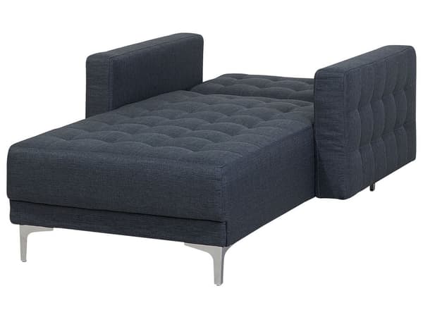 Chaiselong Mørkegrå Polyester med Skumfyld og Sølv Krom Metalben Daybed Moderne Tuftet Klik Klak Sovefunktion Stue- og Soveværelsesindretning