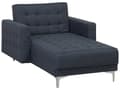 Miniatyrbillede 1 af 11: Chaiselong Mørkegrå Polyester med Skumfyld og Sølv Krom Metalben Daybed Moderne Tuftet Klik Klak Sovefunktion Stue- og Soveværelsesindretning