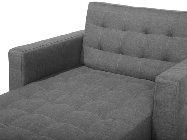 Chaiselong Grå Polyester med Sølv Forkromet Metal Ben Moderne Klassisk tuftet justerbar med Ligge Funktion Gæstevenlig Høj Kvalitet