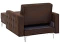 Miniatyrbillede 8 af 11: Chaiselong Brun Kunstlæder med Skumfyld og Sølv Krom Metalben Daybed Klassisk Moderne Tuftet Klik Klak modul Sovefunktion Stueindretning
