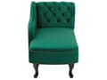 Miniatyrbillede 5 af 11: Chaiselong Grøn Velour 170 x 79 cm Hjørnesofa Højrevendt Daybed Ryg Tuftet Chesterfield Mønster Stue Tilbehør Inspiration Vintage Antik