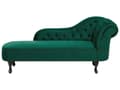 Miniatyrbillede 1 af 11: Chaiselong Grøn Velour 170 x 79 cm Hjørnesofa Højrevendt Daybed Ryg Tuftet Chesterfield Mønster Stue Tilbehør Inspiration Vintage Antik