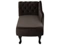 Miniatyrbillede 5 af 11: Chaiselong Brun Velour 170 x 79 cm Hjørnesofa Venstrevendt Daybed med Ryg Tuftet Chesterfield Mønster Stue Tilbehør Inspiration Vintage Antik