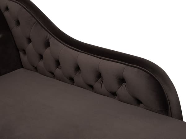 Chaiselong Brun Velour 170 x 79 cm Hjørnesofa Venstrevendt Daybed med Ryg Tuftet Chesterfield Mønster Stue Tilbehør Inspiration Vintage Antik