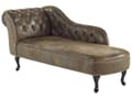 Miniatyrbillede 4 af 11: Chaiselong Brun Læder 170 x 79 cm Hjørnesofa Venstrevendt Daybed med Ryg Tuftet Chesterfield Mønster Stue Tilbehør Rustik Vintage Antik