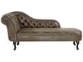 Miniatyrbillede 1 af 11: Chaiselong Brun Læder 170 x 79 cm Hjørnesofa Venstrevendt Daybed med Ryg Tuftet Chesterfield Mønster Stue Tilbehør Rustik Vintage Antik