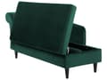 Miniatyrbillede 9 af 11: Venstrevendt Smaragdgrøn Velour Polstret Chaiselong med Opbevaring Ekstra Pude