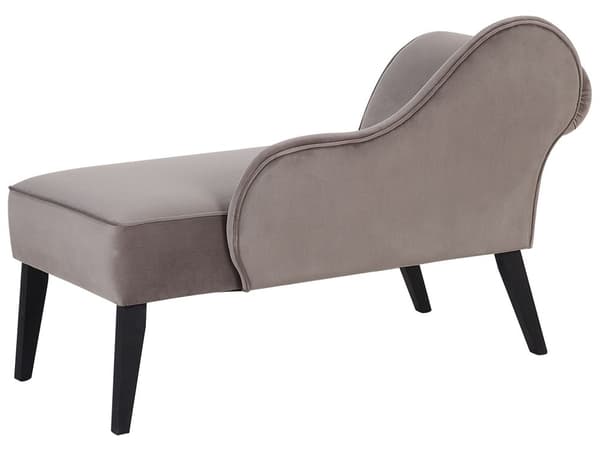 Chaiselong Brun og Grå Polstret med Velour Mørkeben Moderne Stil