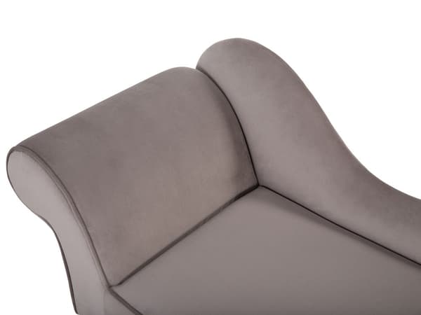 Chaiselong Brun og Grå Polstret med Velour Mørkeben Moderne Stil