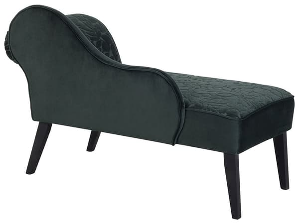 Schäslong Grön Klädsel Mörka Trä Ben Högervänd Glam