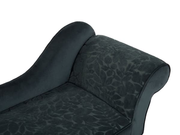 Schäslong Grön Klädsel Mörka Trä Ben Högervänd Glam