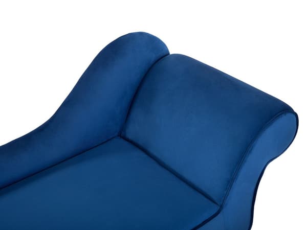 Chaiselong Blå Polstret med Velour Mørkeben Moderne Stil