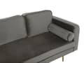 Miniatyrbillede 6 af 7: Sofa Chaiselong Grå Velour Guld Metalben Blød Lille Hjørnesofa Daybed med Ryg Højrevendt Tilbehør Pude Stue Inspiration Glamour Eklektisk
