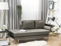 Miniatyrbillede 2 af 7: Sofa Chaiselong Grå Velour Guld Metalben Blød Lille Hjørnesofa Daybed med Ryg Højrevendt Tilbehør Pude Stue Inspiration Glamour Eklektisk