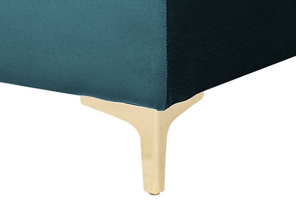 Chaiselong Blågrøn Velour med Skumfyld og Guld Krom Metalben Daybed Klassisk Moderne Tuftet Klik Klak modul Sovefunktion Stueindretning