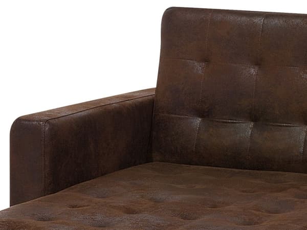 Modern Schäslong Brun Tillbakalutande Stickad Vardagsrum