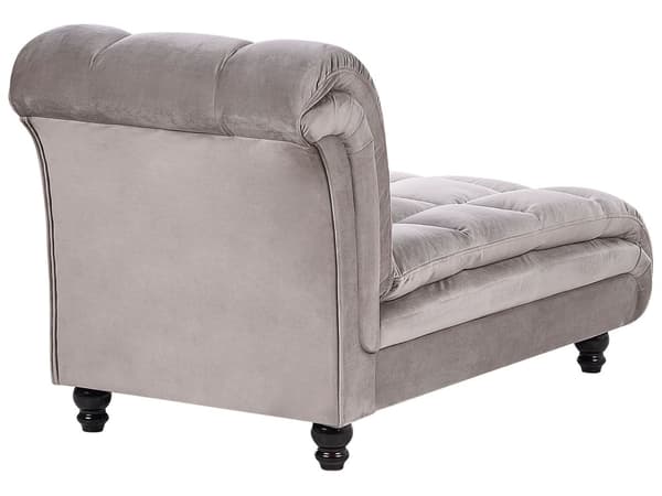 Schäslong Taupe Klädsel Stoppning Svarta Ben Modern Design