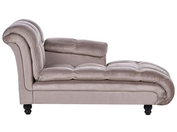 Schäslong Taupe Klädsel Stoppning Svarta Ben Modern Design