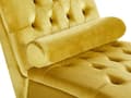 Miniatyrbillede 7 af 11: Chaiselong Gul Velour Mørk Træben Quiltet Chesterfield Mønster Daybed Ryg Pølsepude Psykolog Stol Tilbehør Vintage Glamour Stue Inspiration