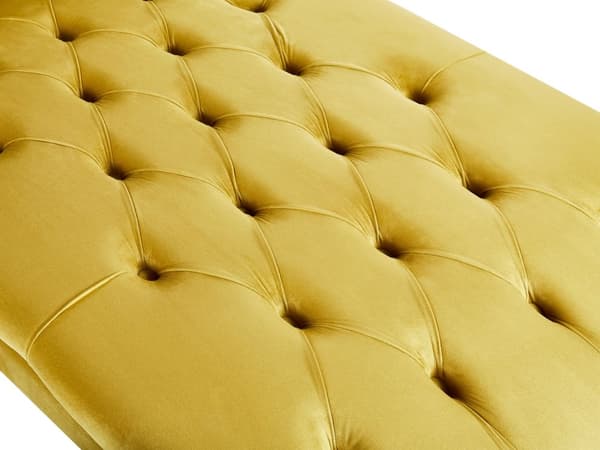 Chaiselong Gul Velour Mørk Træben Quiltet Chesterfield Mønster Daybed Ryg Pølsepude Psykolog Stol Tilbehør Vintage Glamour Stue Inspiration