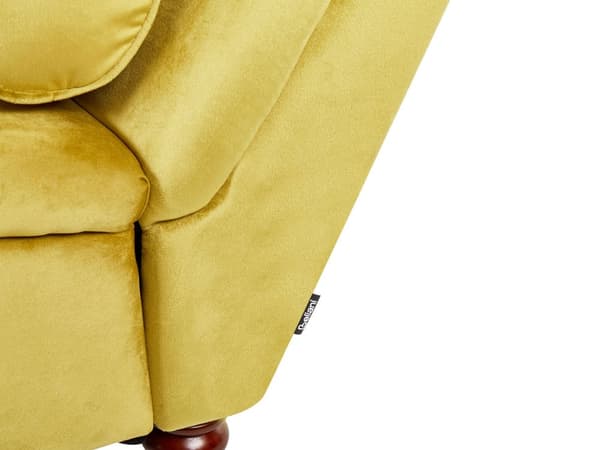 Chaiselong Gul Velour Mørk Træben Quiltet Chesterfield Mønster Daybed Ryg Pølsepude Psykolog Stol Tilbehør Vintage Glamour Stue Inspiration
