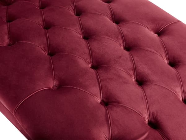 Divaani punainen sametti verhoiltu puujalat nappituftattu koristetyyny yhdelle glamour tyyli