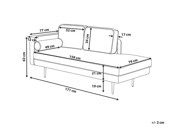 Sofa Chaiselong Lyserød Velour Guld Metalben Blød Lille Hjørnesofa Daybed med Ryg Venstrevendt Tilbehør Pude Stue Inspiration Glamour