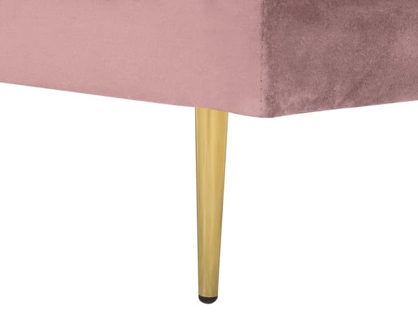 Schäslong Rosa Sammet Stoppad Högervänd Metallben Kudde Modern Design