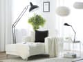 Miniatyrbillede 2 af 8: Chaiselong Hvid Kunstlæder med Skumfyld og Sølv Krom Metal Ben Moderne Tuftet Daybed Klik Klak Modulær med Ligge- og Sovefunktion