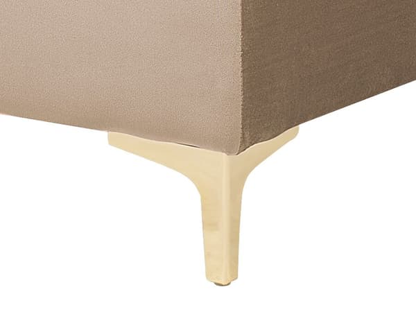 Chaiselong Beige Velour med Skumfyld og Guld Forkromet Metal Moderne tuftet daybed klik klak modulær med sovefunktion gæstevenlig