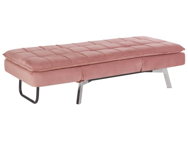 Schäslong Rosa Sammet Tuftad Justerbar Rygg och Ben Modern Glam