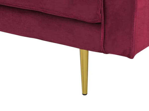 Schäslong Mörkröd Sammet Stoppad Högervänd Metallben Kudde Modern Design