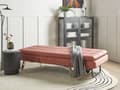 Miniatyrbillede 4 af 11: Chaiselong Lyserød Velour Tuftet Tilbagelænet Ryglæn og Fodstøtte Profileret Glamourøs Stil