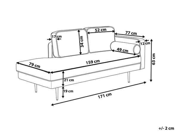 Sofa Chaiselong Sort Velour Guld Metalben Blød Lille Hjørnesofa Daybed med Ryg Højrevendt Tilbehør Pude Stue Inspiration Glamour Eklektisk